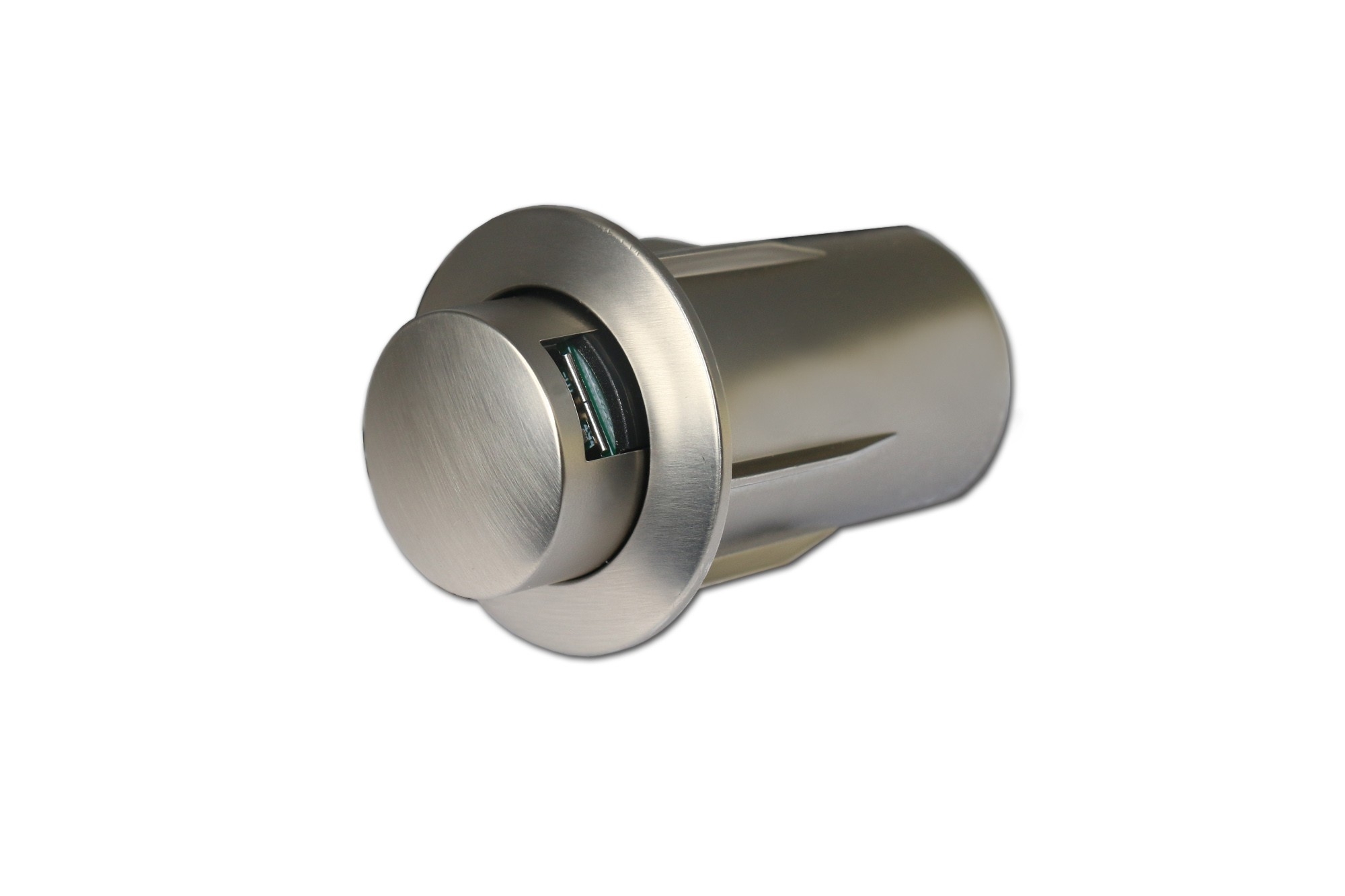Pop-Up Round Single Port USB Charger in Brushed Aluminum